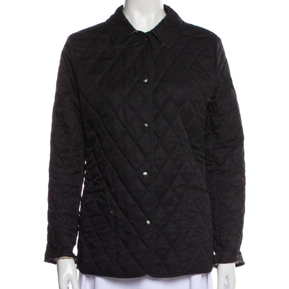 Burberry Black Quilted Puffer Jacket Hip-Length